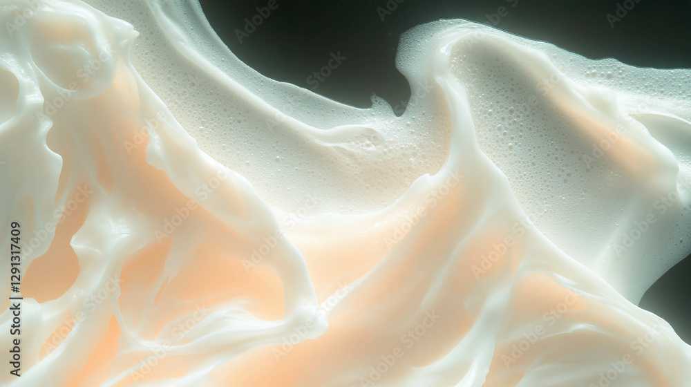 Poster abstract creamy waves on dark background for creative design and art projects