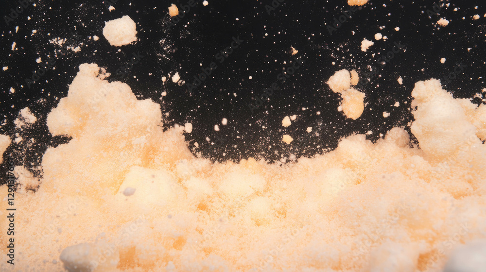 Poster creamy canvas with cookie crumbs for dessert background design