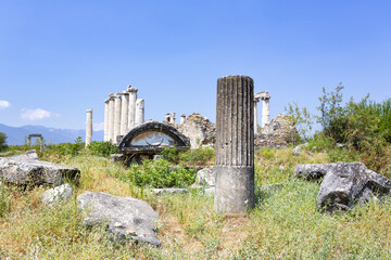 Beautiful view of the archaeological site of Aphrodisias, Turkey