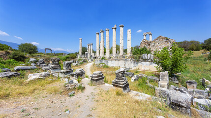 Beautiful view of the archaeological site of Aphrodisias, Turkey