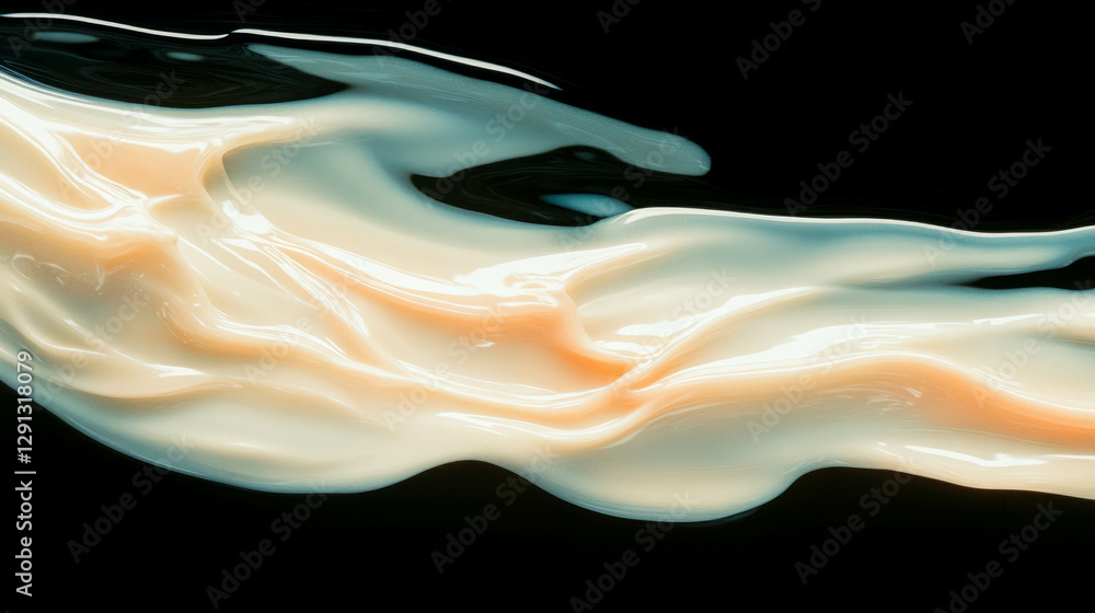 Poster Creamy fluid wave abstract art with subtle underwater effect for elegant background design