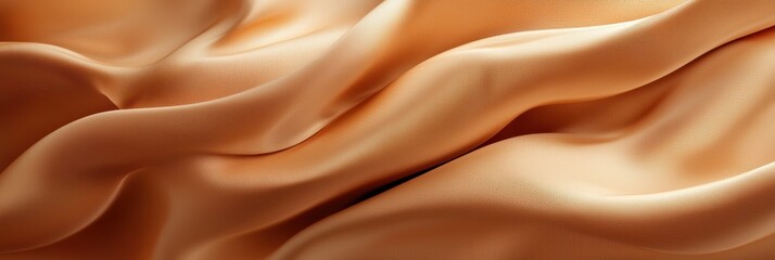 Fototapeta premium 3d background minimalistic mockup with space for text soft fabric folds in warm tones