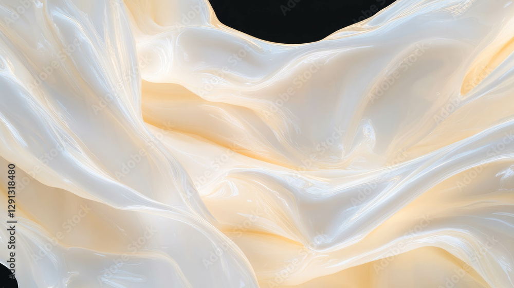 Poster Cream abstract waves emanating from center - dynamic flow and movement design for creative visuals