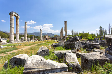 Beautiful view of the archaeological site of Aphrodisias, Turkey
