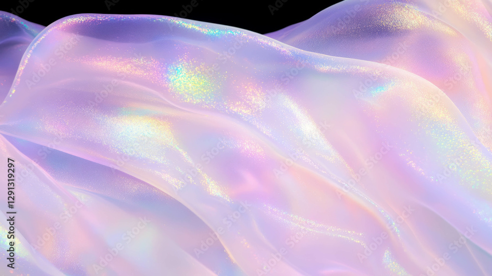 Poster iridescent cream fabric with colorful highlights for elegant background design