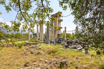 Beautiful view of the archaeological site of Aphrodisias, Turkey