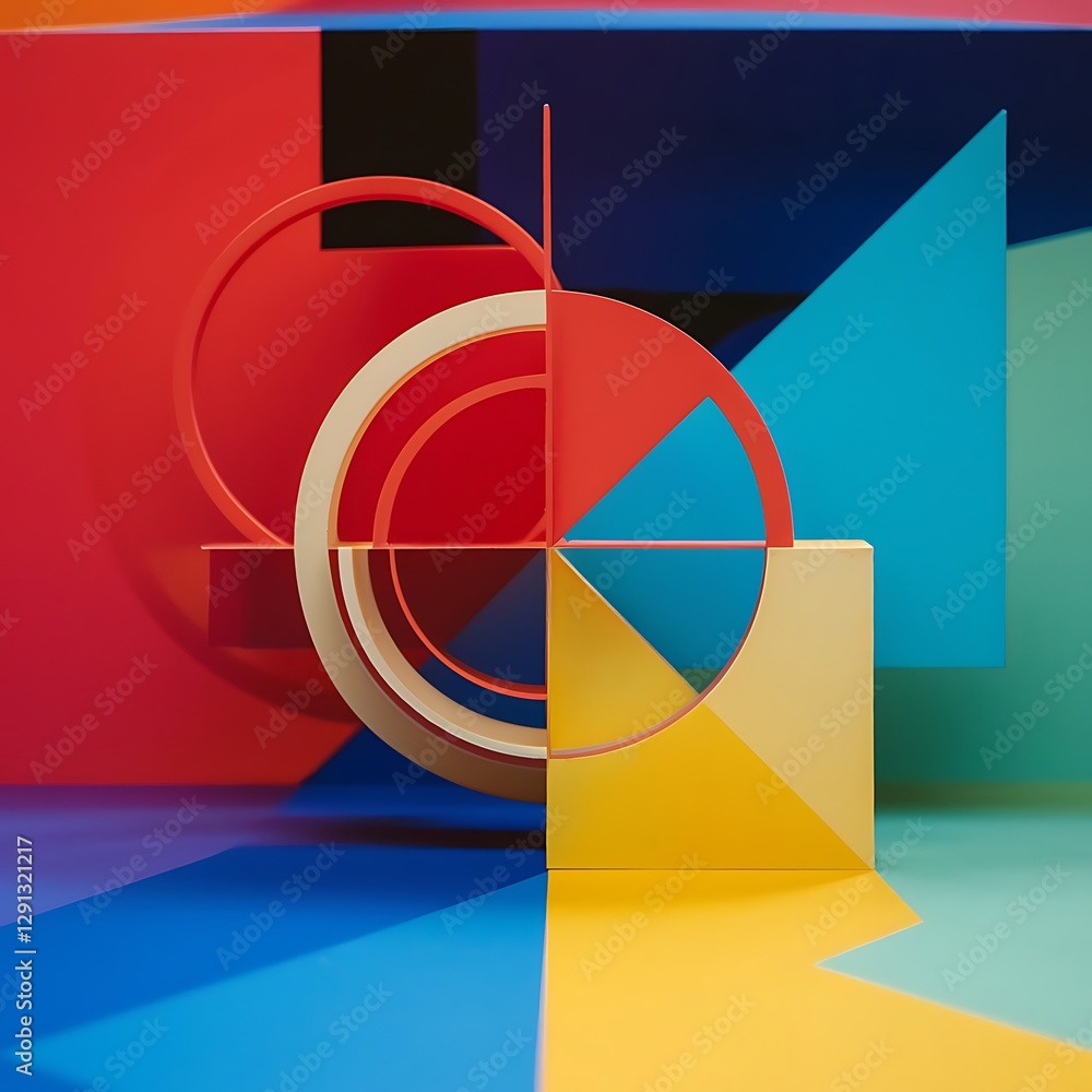 Poster colorful abstract background using minimal geometry as an element