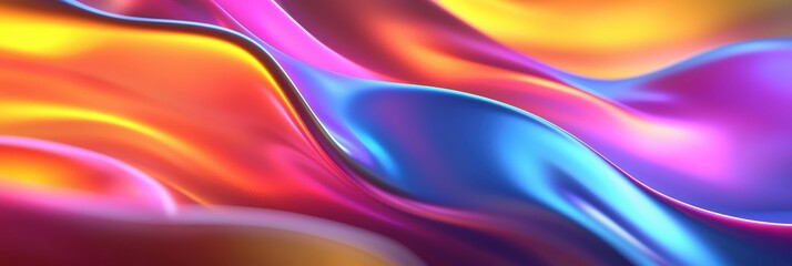 Obraz premium 3d background minimalistic mockup with space for text, smooth abstract waves in vibrant colors, high-energy effect