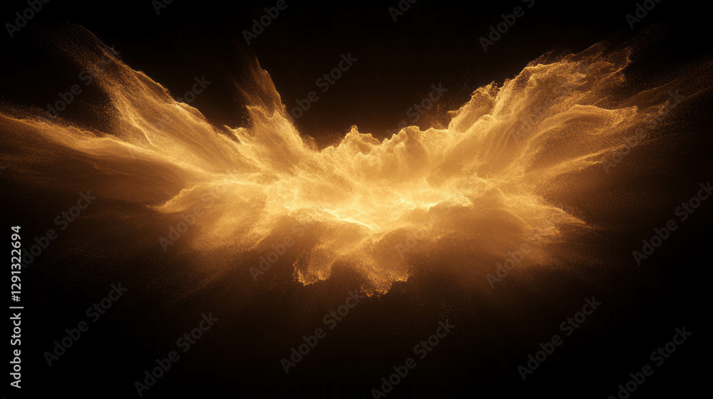 Poster radiant gold light burst creating ethereal abstract background