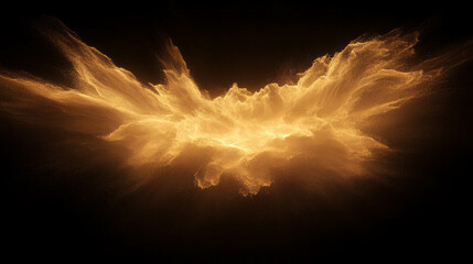 Radiant gold light burst creating ethereal abstract background