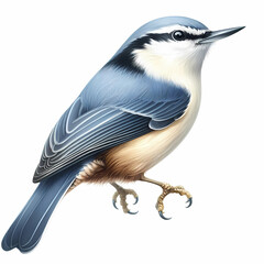 Fototapeta premium nuthatch bird isolated on white background