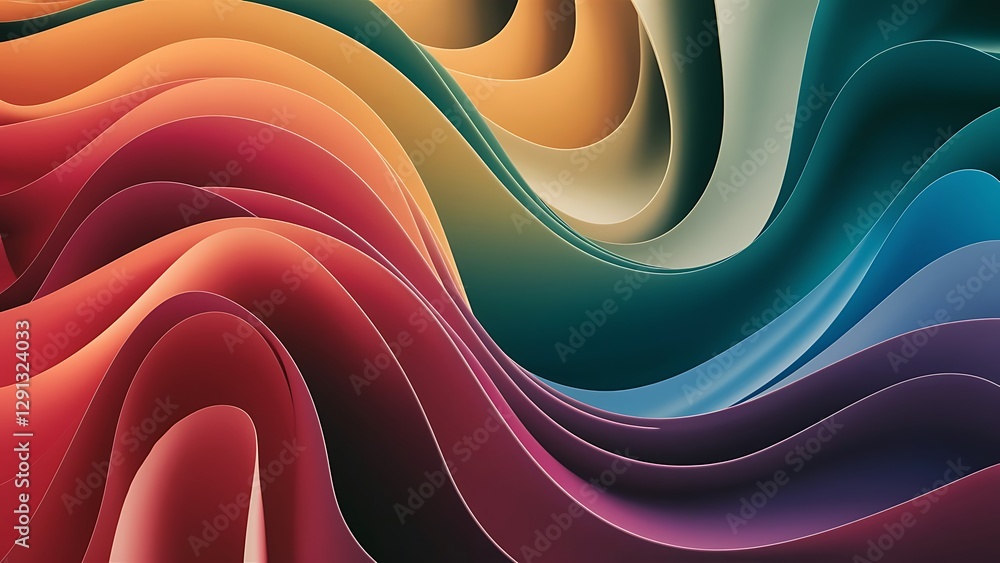 Poster abstract gradient colorful background with waves