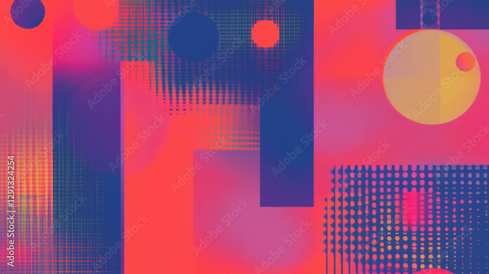 Aufkleber abstract geometric digital art with vibrant patterns for modern design