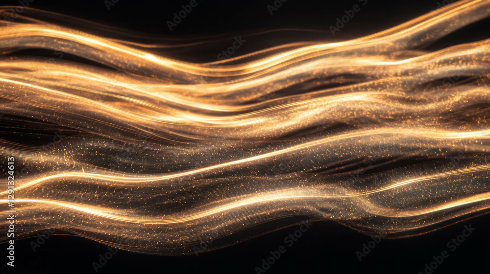 Poster Dim golden light rays with blurred motion for atmospheric background design