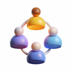 Glowing Group Icon: Visual Representation of Team Collaboration and Interconnected Workflows for Enhanced Synergy in Modern Workplaces - Stock Photo Concept with Empty Space