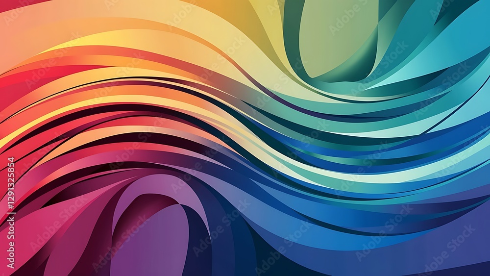 Poster abstract gradient colorful background with waves