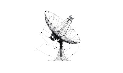 Obraz premium Satellite dish low poly technology background with abstract polygonal digital design