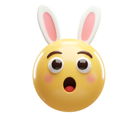 3D Emoji with Easter Bunny Ears