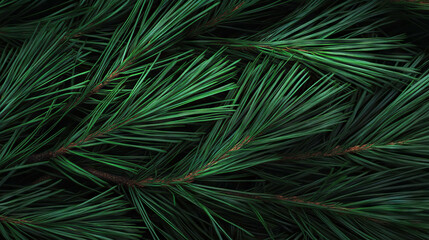Lush green pine needle texture for natural background design