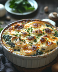 Savory filled champignons with spinach and feta baked to perfection