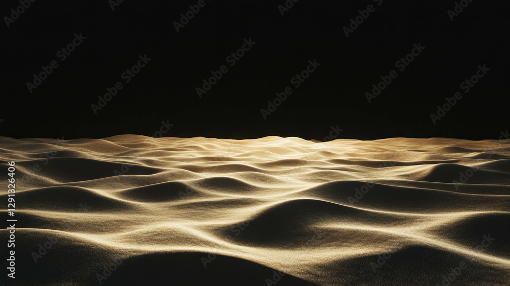 Poster serene desert landscape with drifting sand and subtle light reflection for nature and tranquility co