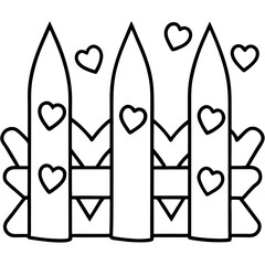 Charming Heart-Inspired Garden Fence Line Art