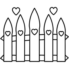 Charming Heart-Inspired Garden Fence Line Art