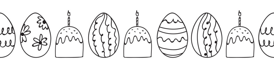 Easter decorative border with eggs 