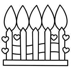 Charming Heart-Inspired Garden Fence Line Art