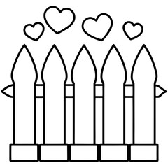 Charming Heart-Inspired Garden Fence Line Art