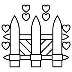 Charming Heart-Inspired Garden Fence Line Art