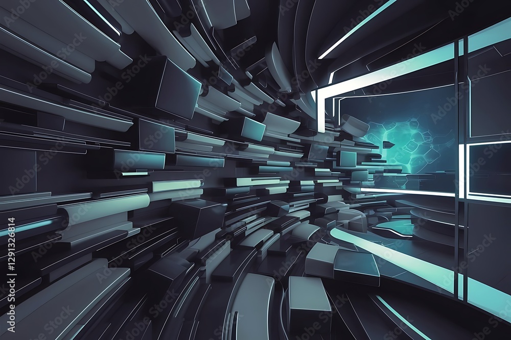 Poster abstract wallpaper with 3d dynamic shape background with motion forms futuristic trendy backdrop mod
