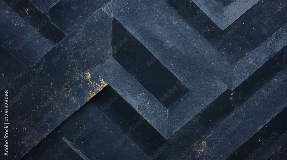 Poster geometric embossed metal background with textured patterns for modern design