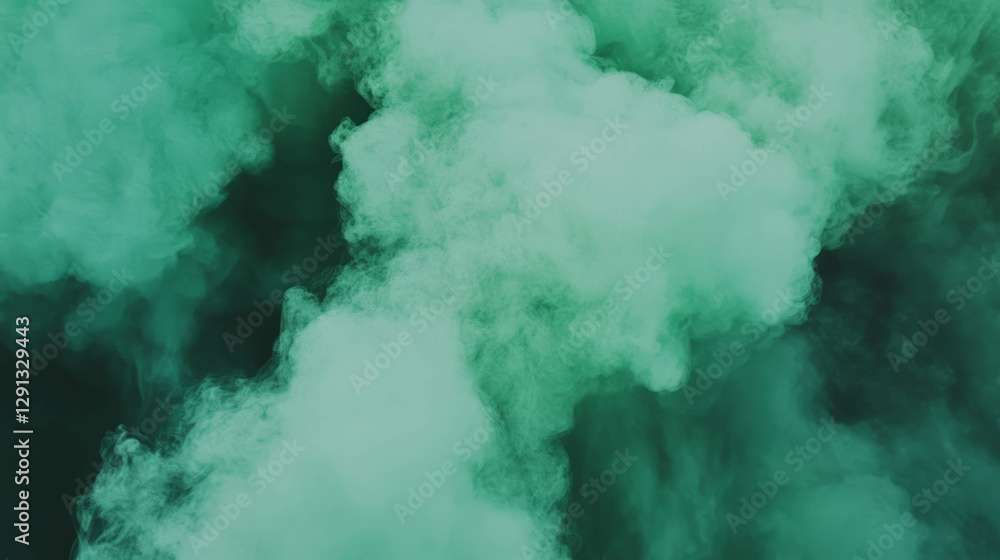Poster abstract emerald green smoke background for artistic design projects