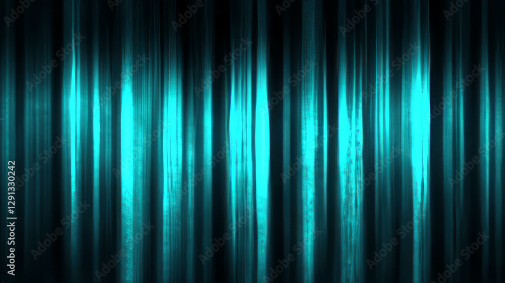 Poster Abstract background with falling blue light rays and blurred vertical lines