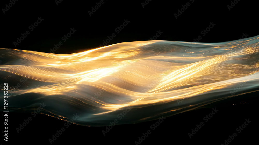 Poster mesmerizing gold light rays with blurred motion for elegant design and decoration