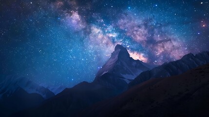 Beautiful Blue Skies with Nature, Bright Moon ,Cloud ,Beach scenery, Tree, night -Anime concept Background