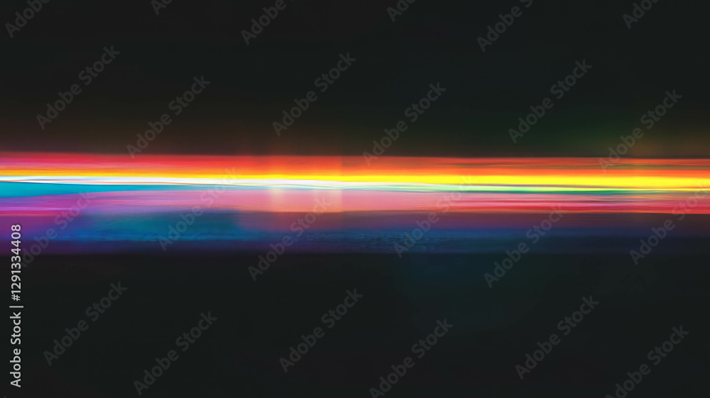 Poster vibrant falling rainbow light rays with abstract blurred effect for background design