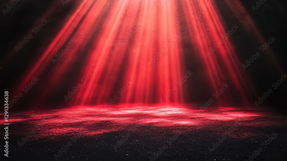 Poster dramatic red light rays and blurred background texture for design
