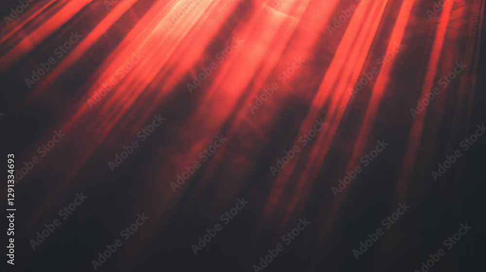 Poster Abstract background of falling red light rays with blurred motion for creative design