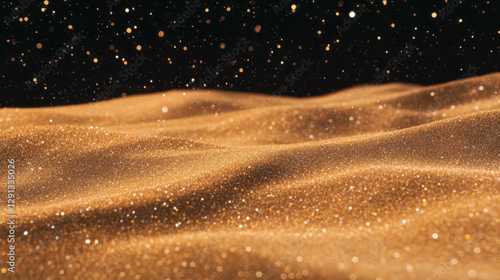Poster mesmerizing close up of falling sand with glittering texture for design and decor