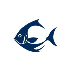 Obraz premium Fish Logo Design Silhouette Vector Illustration On a White Background