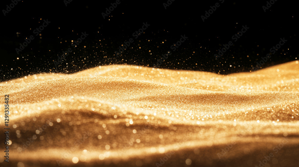 Poster golden sand dunes in motion: abstract background for creative design concepts