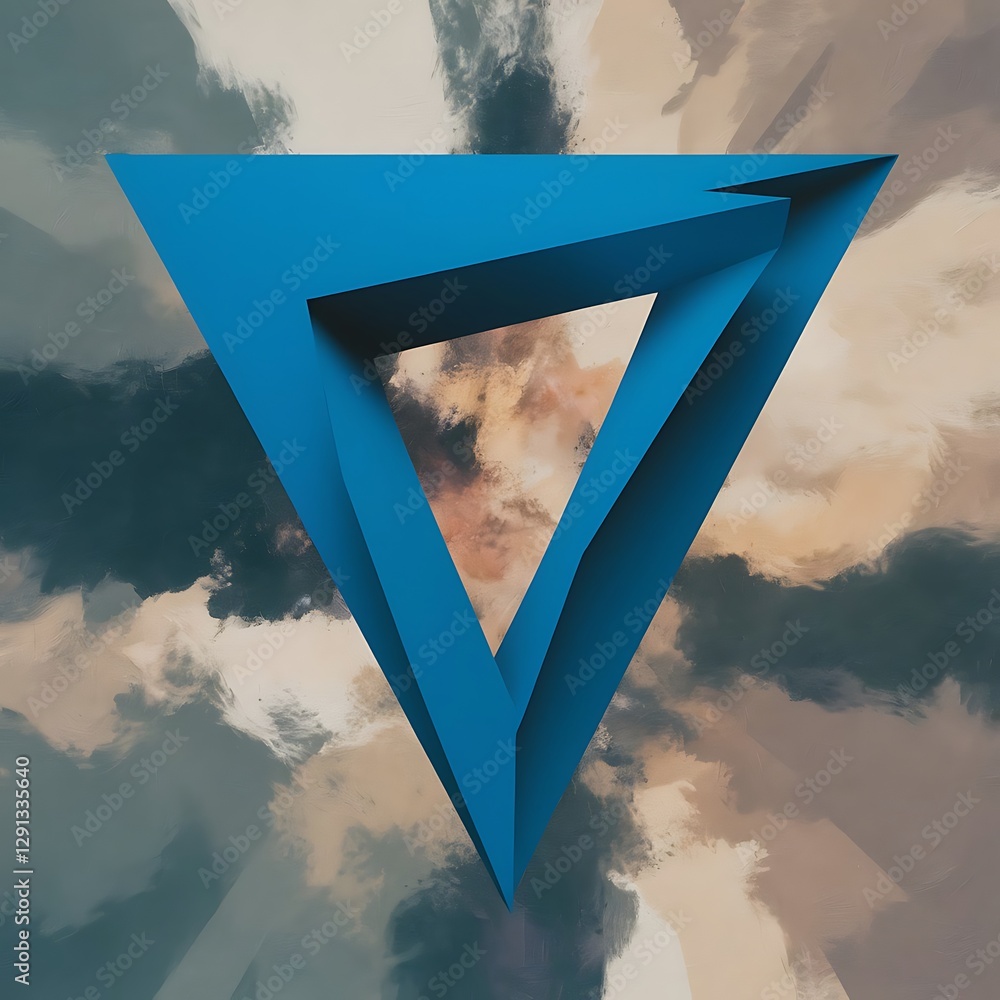 Poster blue triangle overlap abstract background