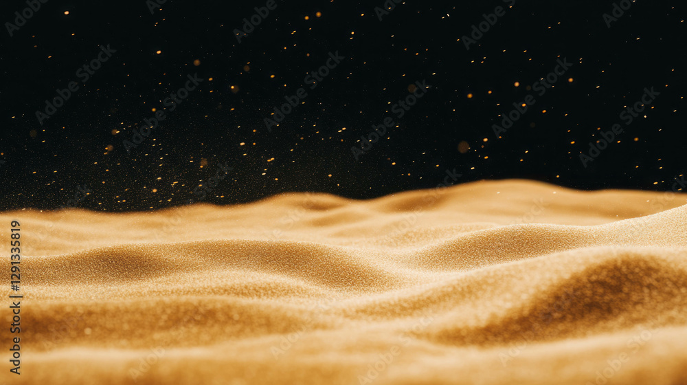 Poster Mesmerizing sandfall: abstract background with dynamic sand particles and blur effect