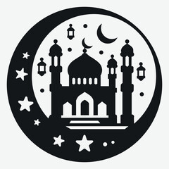 A beautiful Ramadan icon, perfect for Islamic-themed designs, greeting cards, or social media posts.
