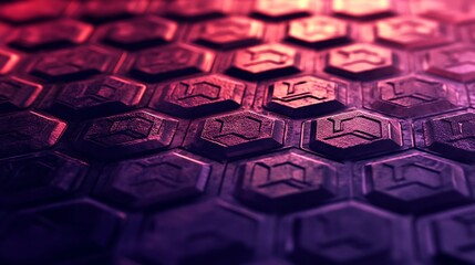A close up view of a hexagonal patterned surface