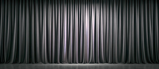 Theater velvet curtains isolated, theater gray curtain