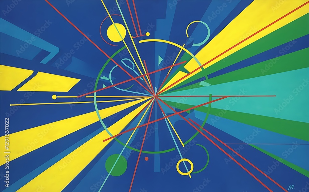 Poster colorful abstract background using minimal geometry as an element