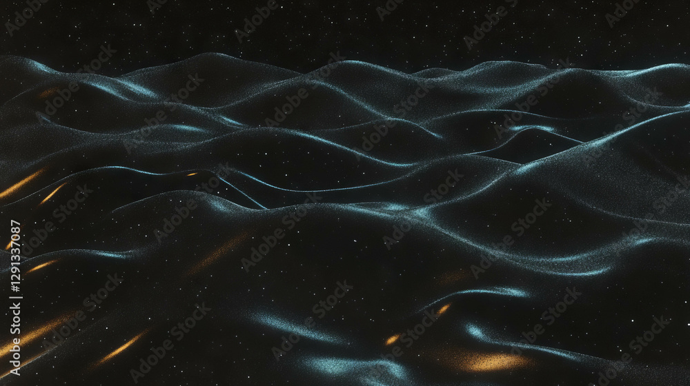 Poster dark and smooth sandy waves with falling particles